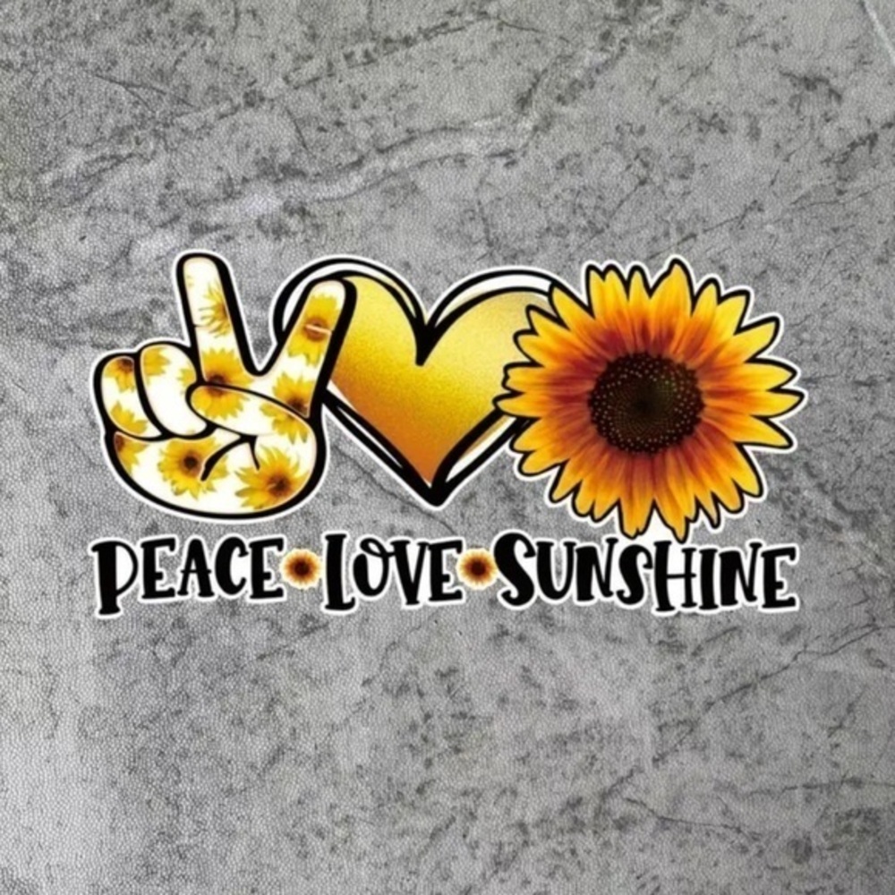 Colorful PEACE LOVE SUNSHINE Self-Adhesive Decal BRAND NEW - Picture 1 of 5